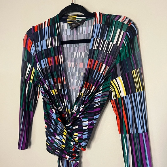 BCBGMaxazria Adele Wrap Multicolor Dress - Picture 3 of 16